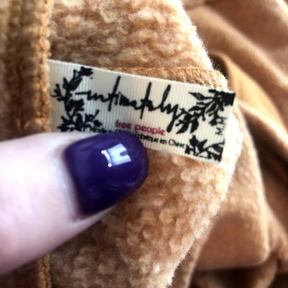 FREE PEOPLE Kelly Washed Cognac Sweatshirt Set Shorts Top Size Medium NEW - Picture 9 of 13